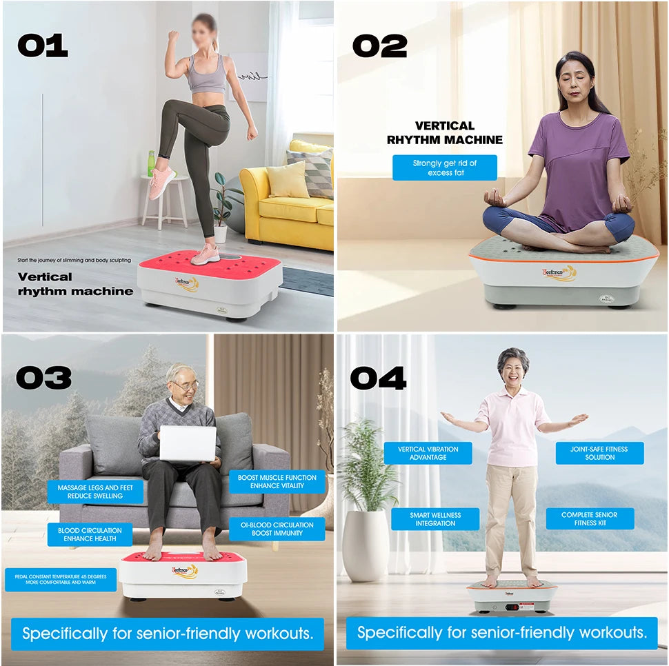 Vertical Vibration Plate Seniors & Teens Silicone Surface Magnetic Heating Fitness Home Efficient Resonance Fitness Machine