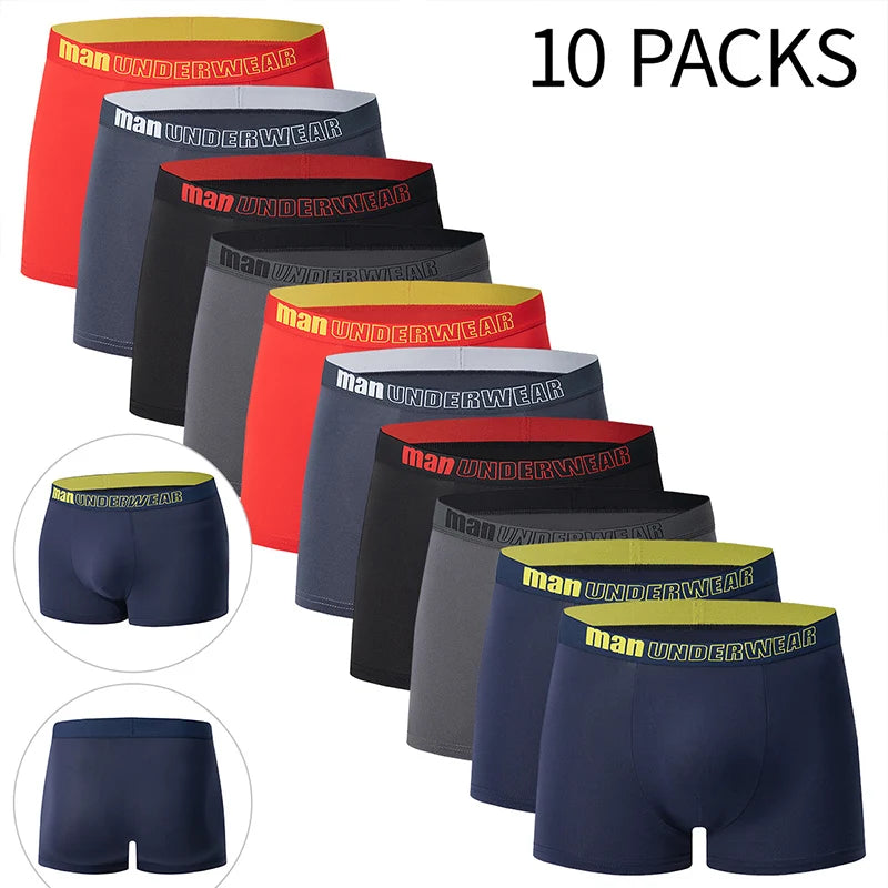 5 /10 Pack Men's Black Gold Printed Boxer Underwear Comfortable And Versatile Plus Size Sexy Young Men's Leisure Sports Beach sh