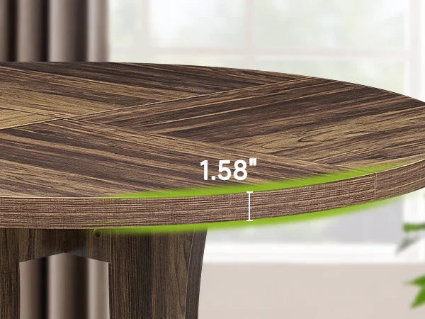 47.2 inch Round Dining Table, Wood Kitchen Table  for 4-6 People, Small Circle Farmhouse Dinner Table for Dining Room, Restauran