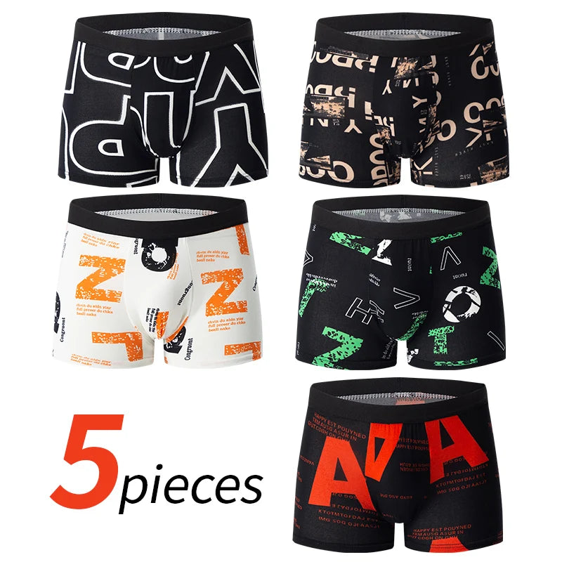 5 /10 Pack Men's Black Gold Printed Boxer Underwear Comfortable And Versatile Plus Size Sexy Young Men's Leisure Sports Beach sh