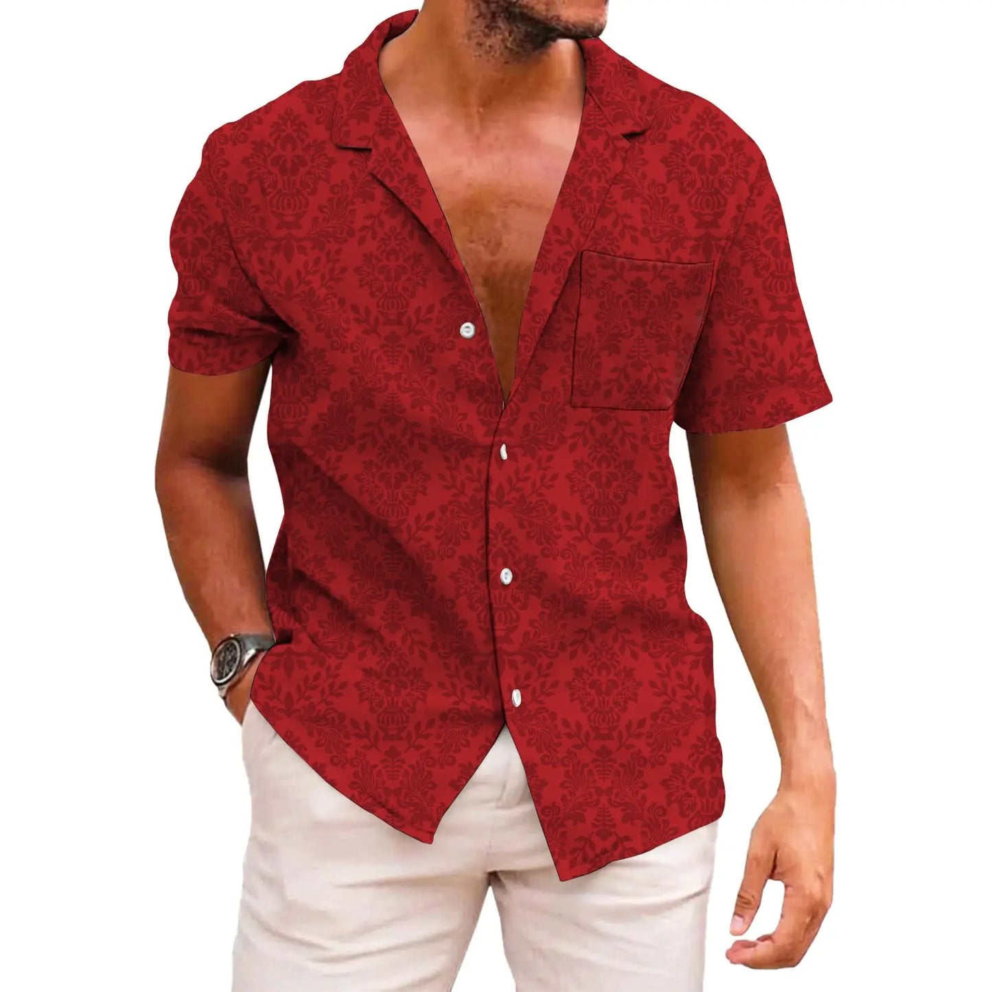 KYKU Funky Hawaiian Shirt for Men Palm Beach Shirts Tropical Vacation Clothes