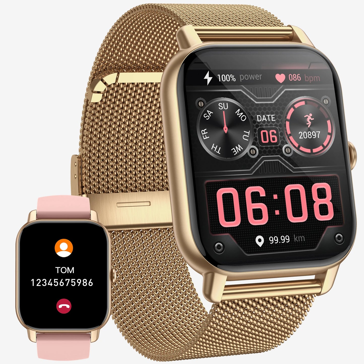 LaNikar New Smart Watch For Women P66D 1.85" TFT Health Monitoring IP68 Waterproof Bluetooth Call Multifunction Fitness Tracker